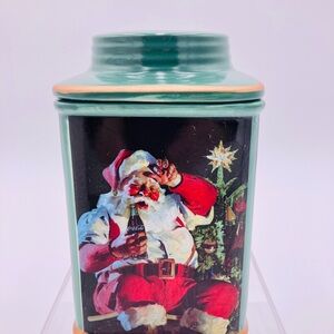 Vintage Coca-Cola Santa Stoneware Canister or Cookie Jar